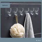 Wall Mounted Sticky Strip 6 Hooks Hanger with Free Delivery - My Store