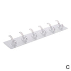 Wall Mounted Sticky Strip 6 Hooks Hanger with Free Delivery - My Store