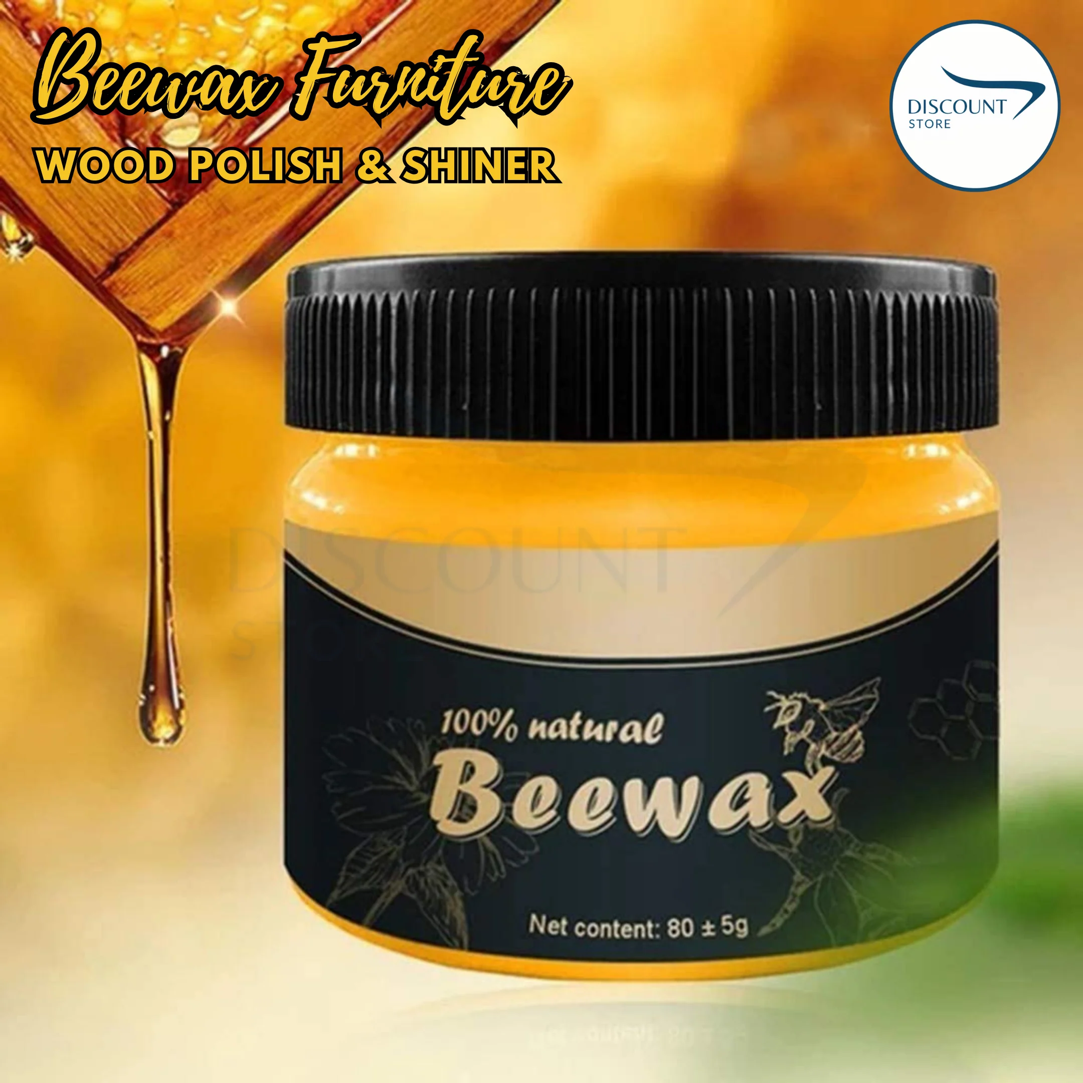 Seasoning Bee Wax With Sponge Wood Polish and Cleaner