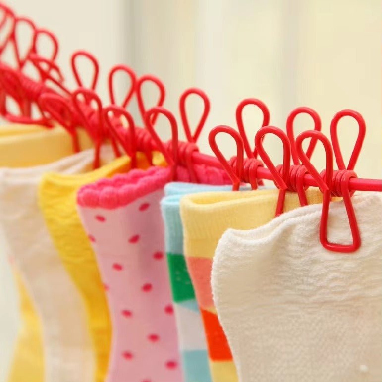 Elastic Flexible Cloth Hanging Rope With 12 Metals Clips With Free Home Delivery - My Store