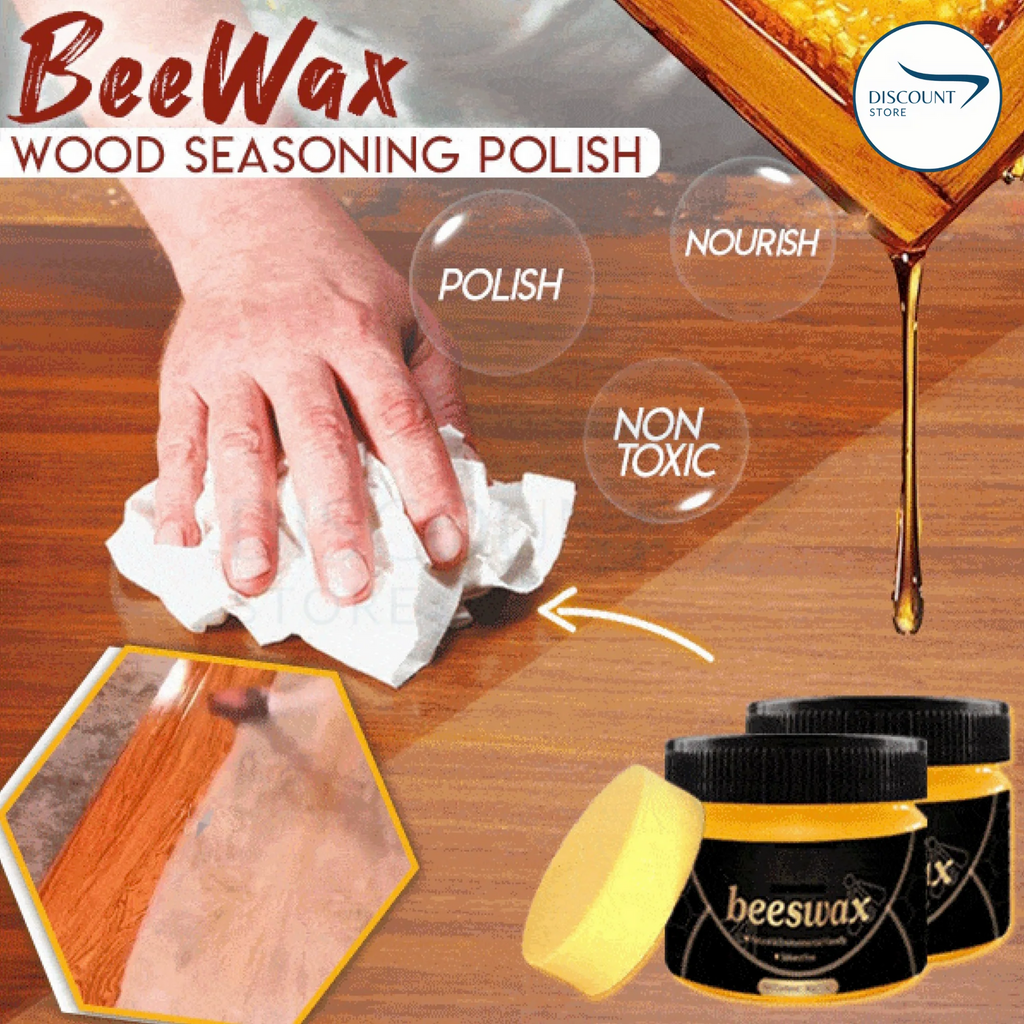 Seasoning Bee Wax With Sponge Wood Polish and Cleaner